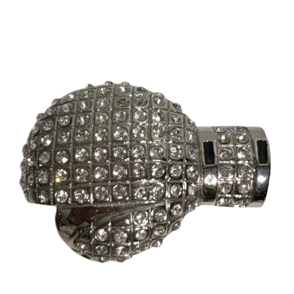 Boxing Glove Belt Buckle Silver Rhinestone Bling Ringside Men & Women 3.5 x 2.5"